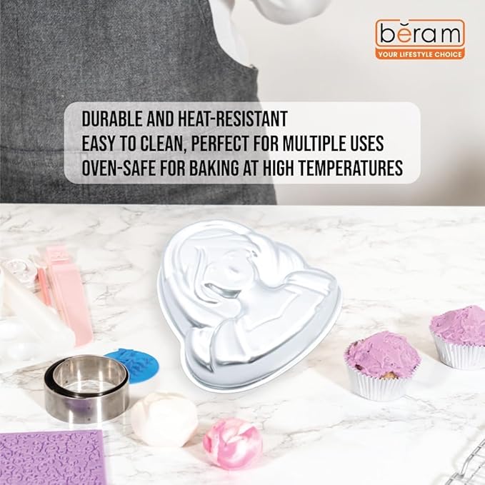 BERAM Non Stick Food Grade Aluminium Alloy Cake Mould Creative Shape Baking Pan for Birthday Party Christmas Kids Home Bakers Baking Lovers Decorating Essentials Baking Tools Kitchen Accessories Oven Safe Durable