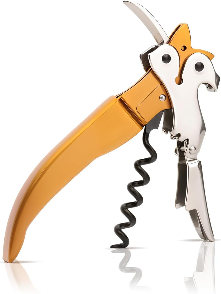 BERAM Multifunctional Opener, Fox Shaped Waiters Corkscrew, Heavy-Duty Stainless-Steel Hinges, Bottle, Cork, Key Openers for Restaurant Waiters, Sommelier, Bartenders