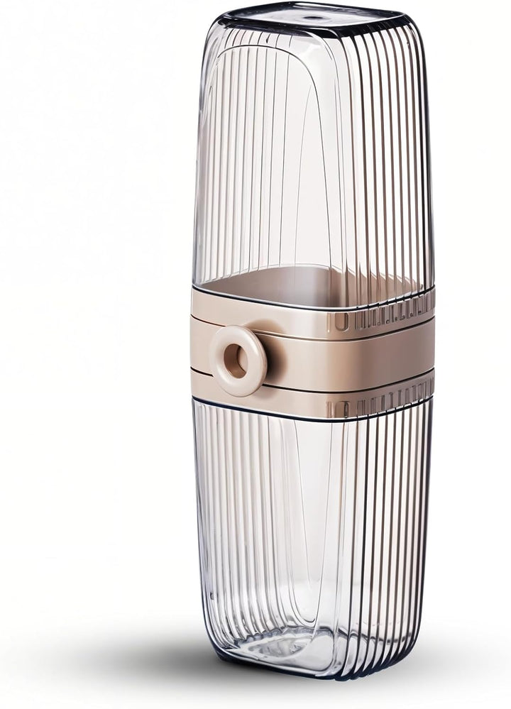 BERAM Transparent Travel Toothbrush Box, Portable Toothbrush Holder, Efficient Brush Storage Device, Manual Compact Bathroom Container, Holder for Traveling, Camping, Vacation