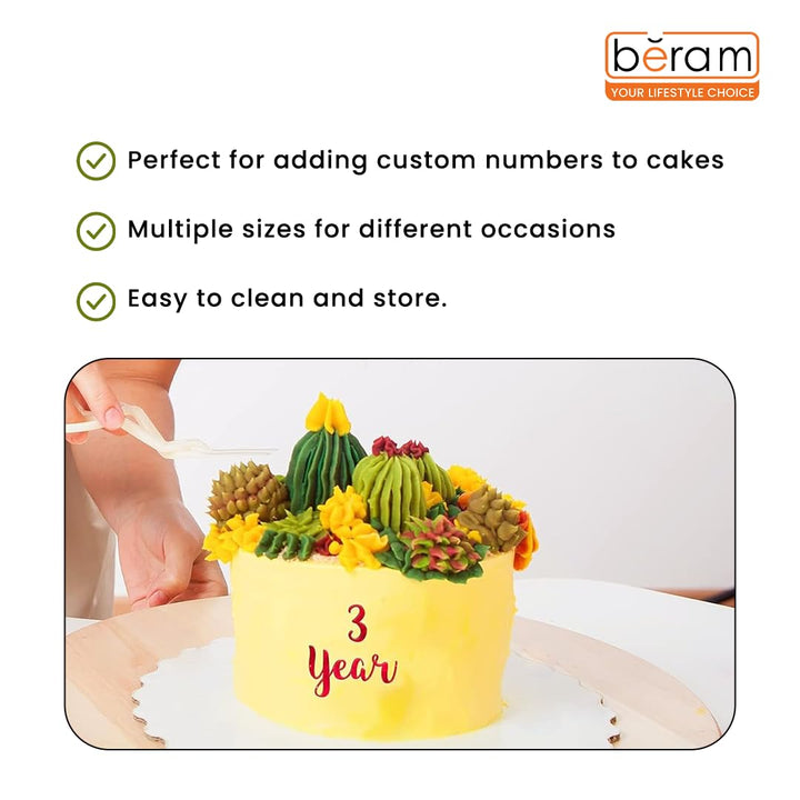 BERAM Number Shape Mold Set 0 to 9 Reusable Cookie Cutters and Cake Moulds Easy to Clean Baking Tools for Kids DIY Cupcake and Fondant Decoration Set for Birthdays and Daily Use