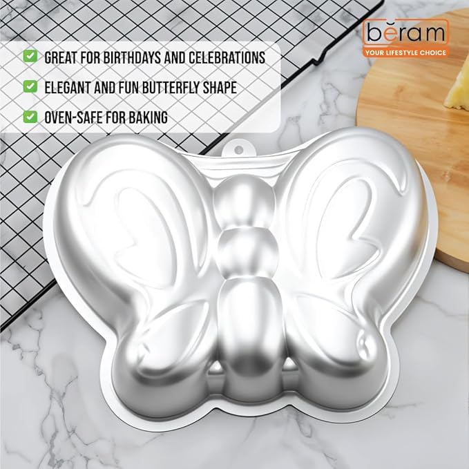 BERAM Non Stick Food Grade Aluminium Alloy Cake Mould Creative Shape Baking Pan for Birthday Party Christmas Kids Home Bakers Baking Lovers Decorating Essentials Baking Tools Kitchen Accessories Oven Safe Durable