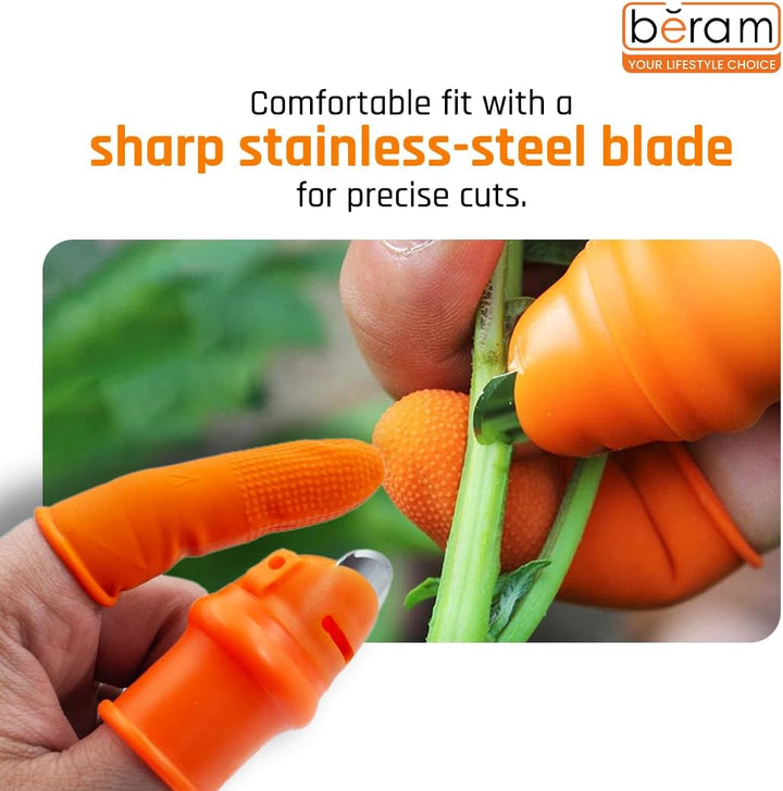 Silicone Thumb Knife Finger Protector Vegetable Harvesting Knife Plant Blade Scissors Cutting Rings Garden Gloves | Beram