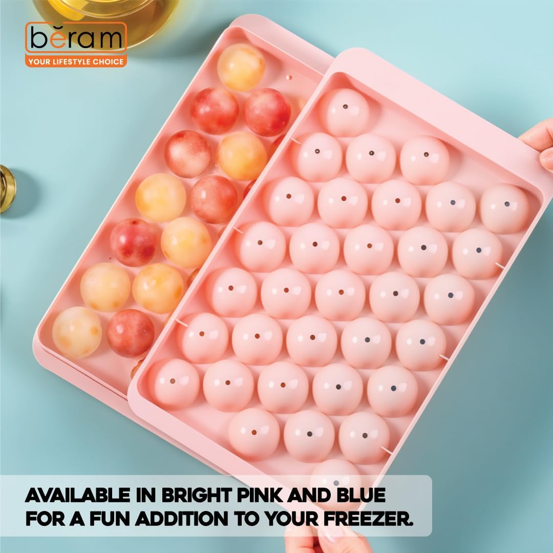 Round Ice Ball Maker Mold for Freezer, Honeycomb Ice Moulds, Ice Trays 33 Grids with Food Grade PP material, Silicone Ice Maker Trays, BPA free, BERAM