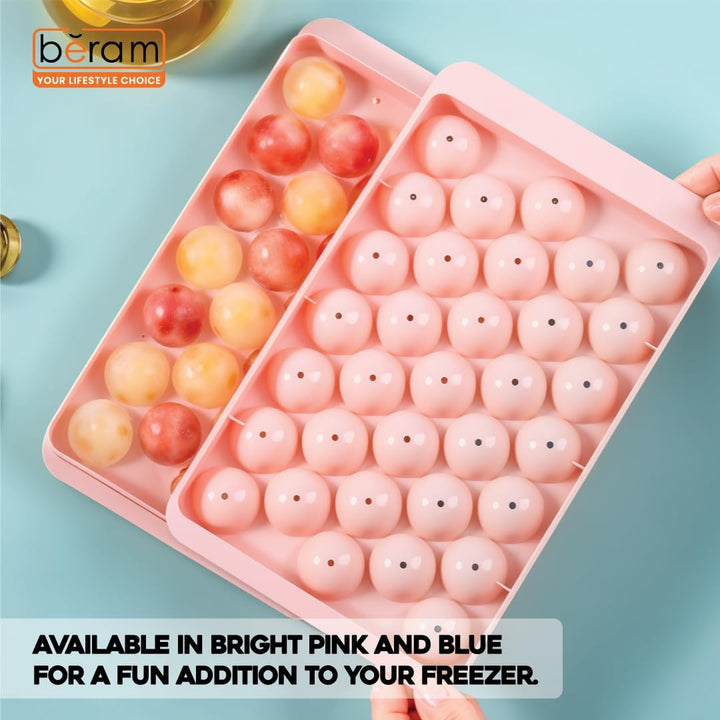 Round Ice Ball Maker Mold for Freezer, Honeycomb Ice Moulds, Ice Trays 33 Grids with Food Grade PP material, Silicone Ice Maker Trays, BPA free, BERAM
