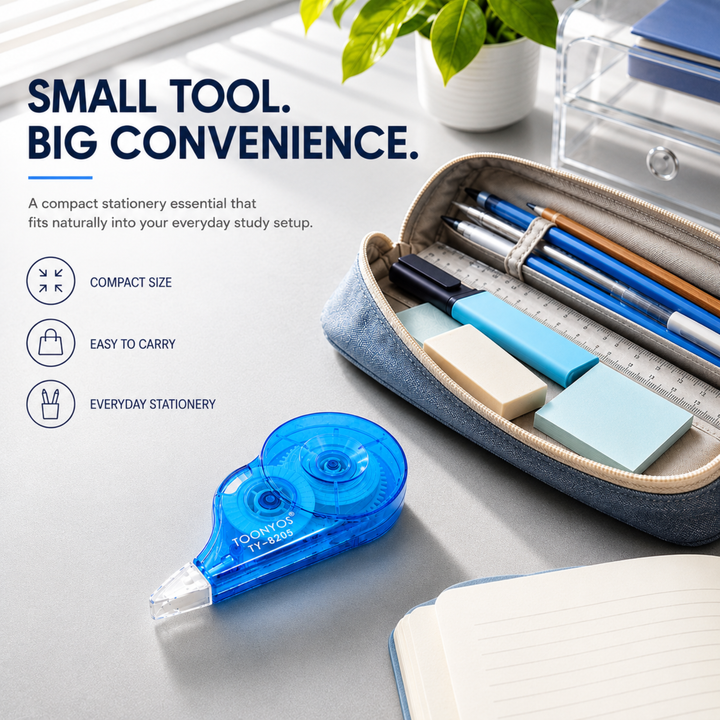 Correction Tape, Quick Dry White-Out Tape Roller, Smooth Writing Correction Tape for School, Office, Notes, Documents, Journaling and Everyday Writing