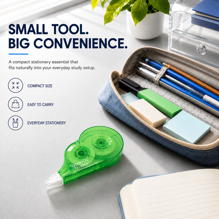 Correction Tape, Quick Dry White-Out Tape Roller, Smooth Writing Correction Tape for School, Office, Notes, Documents, Journaling and Everyday Writing
