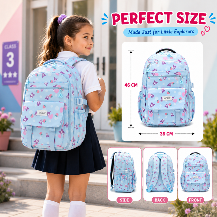 Berry Pop School Bag, Lightweight Backpack with Multiple Compartments, Front Utility Pocket, Side Bottle Pockets & Adjustable Padded Shoulder Straps