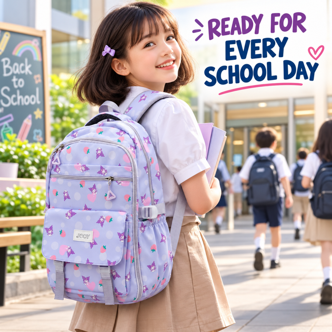 Berry Pop School Bag, Lightweight Backpack with Multiple Compartments, Front Utility Pocket, Side Bottle Pockets & Adjustable Padded Shoulder Straps