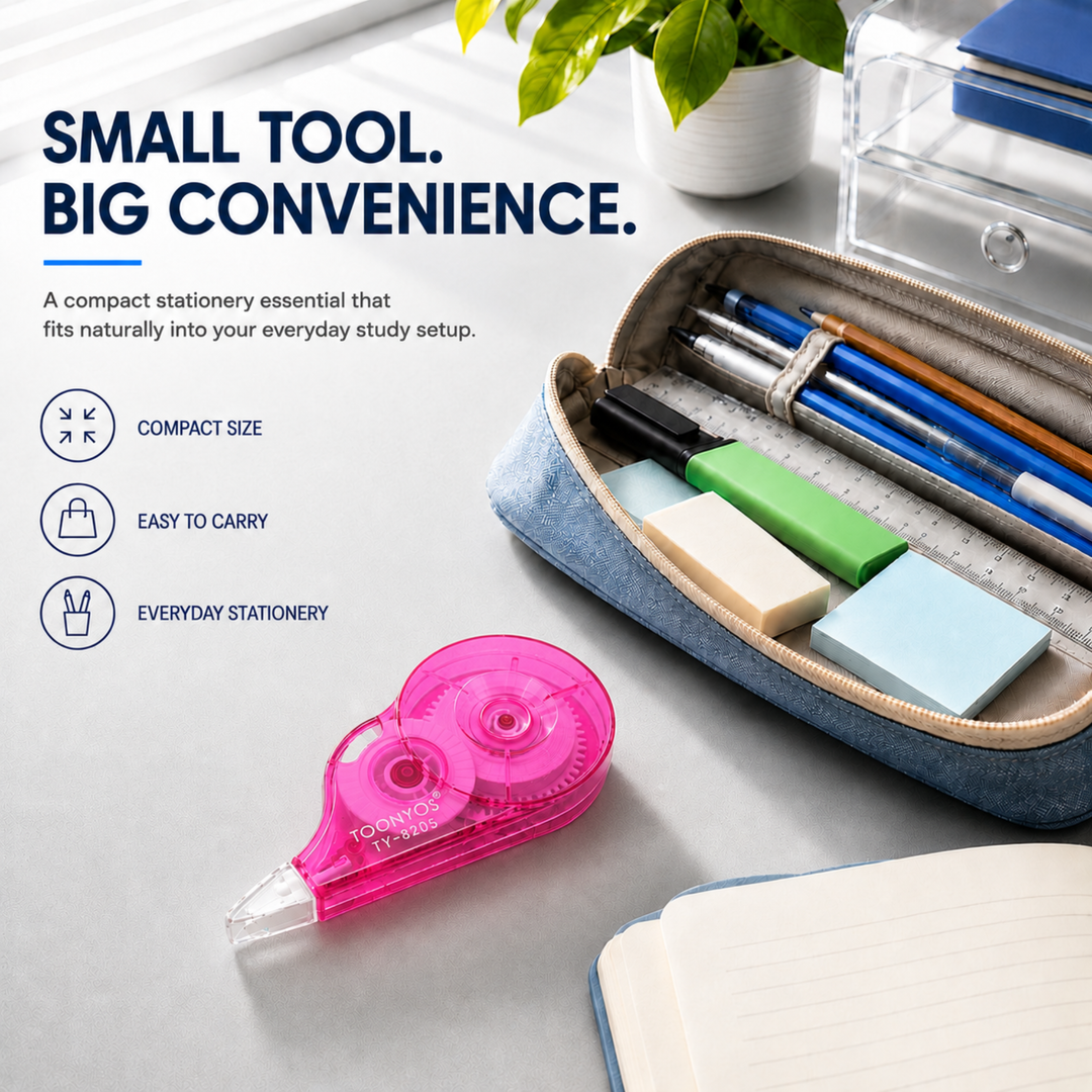 Correction Tape, Quick Dry White-Out Tape Roller, Smooth Writing Correction Tape for School, Office, Notes, Documents, Journaling and Everyday Writing
