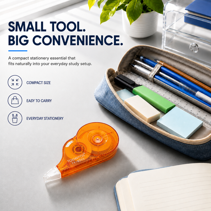 Correction Tape, Quick Dry White-Out Tape Roller, Smooth Writing Correction Tape for School, Office, Notes, Documents, Journaling and Everyday Writing