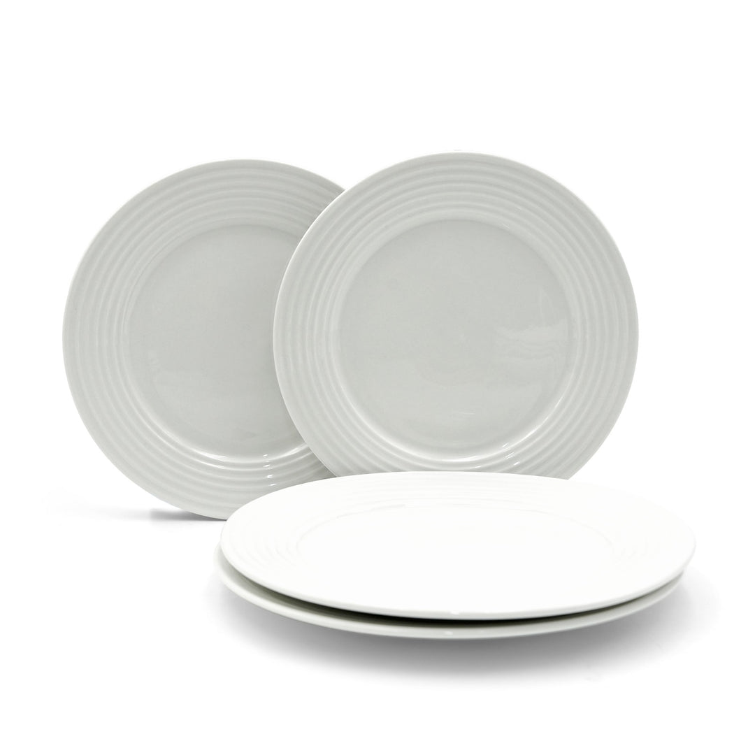 16Pc Ceramic Dinner Set Service Of 4 Includes Dinner&Dessert Plates Bowls Semi Bowl Plate Durable  White LightWeight Microwave Safe for Everyday Use Special Occassion Gifting