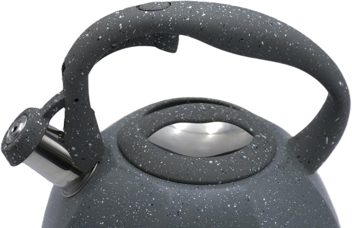 Haus Roland Whistling Kettle, Stovetop Tea Kettle, Stainless Teapot, 3 Liters with Dotted Grain Handles, Fast Boiling, Perfect for Homes, Picnics, and Parties