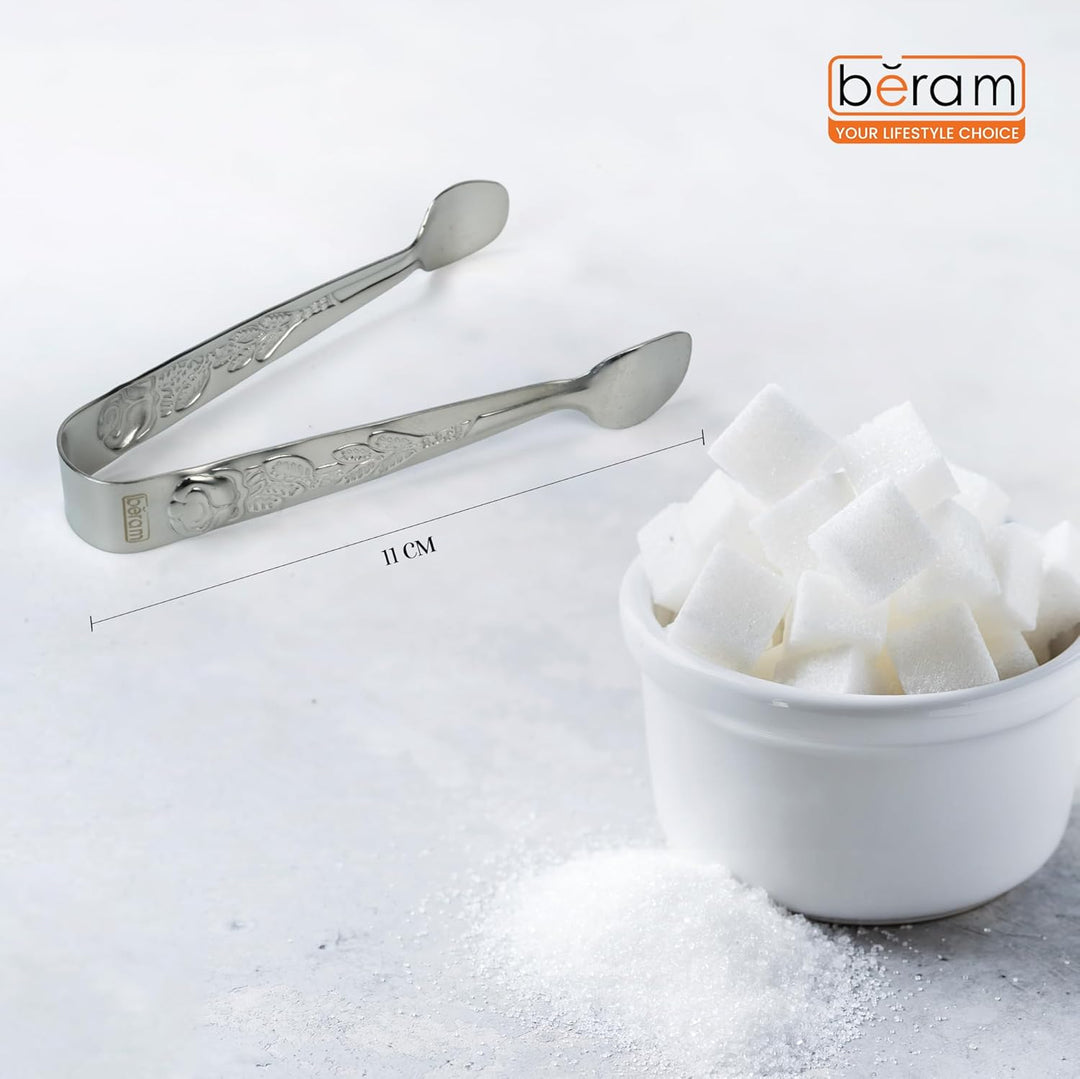 Beram Sugar Tong – Stainless Steel Mini Tongs for Sugar Cubes, Ice, Snacks & Tea Parties – Durable, Rust-Resistant Handle Design