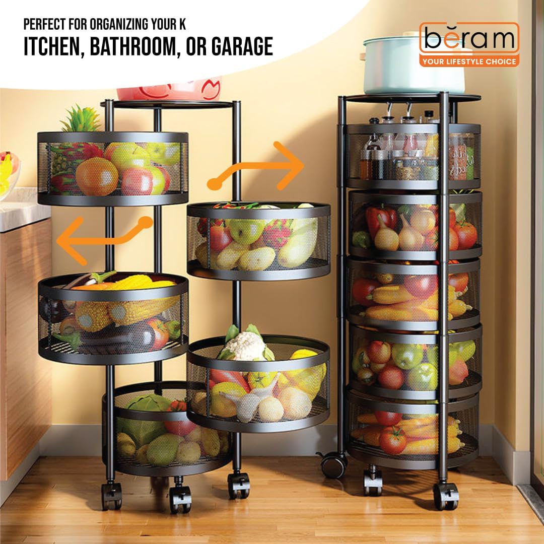 Movable 5-Tier Metal Rack