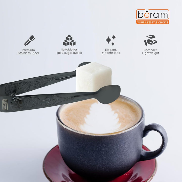Beram Sugar Tong – Stainless Steel Mini Tongs for Sugar Cubes, Ice, Snacks & Tea Parties – Durable, Rust-Resistant Handle Design
