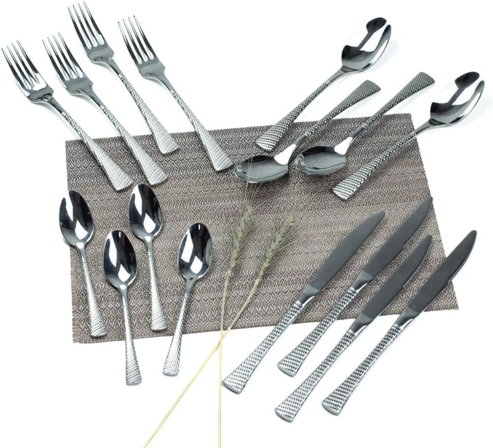 BERAM Sparkling Steel Mermaid Cutlery Set Stainless Steel, Flatware Set,18/10 Grade, Kitchen Utensils Set, Silverware with Engraved HandlesTableware Set For Home, Restaurants, Hotels