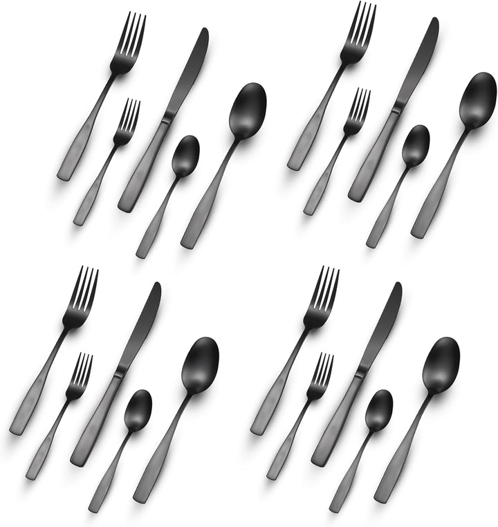 BERAM Midnight Meal Black Cutlery Set – Matte Finish Stainless Steel Flatware for Home, Restaurants & Hotels – Modern Kitchen Utensils