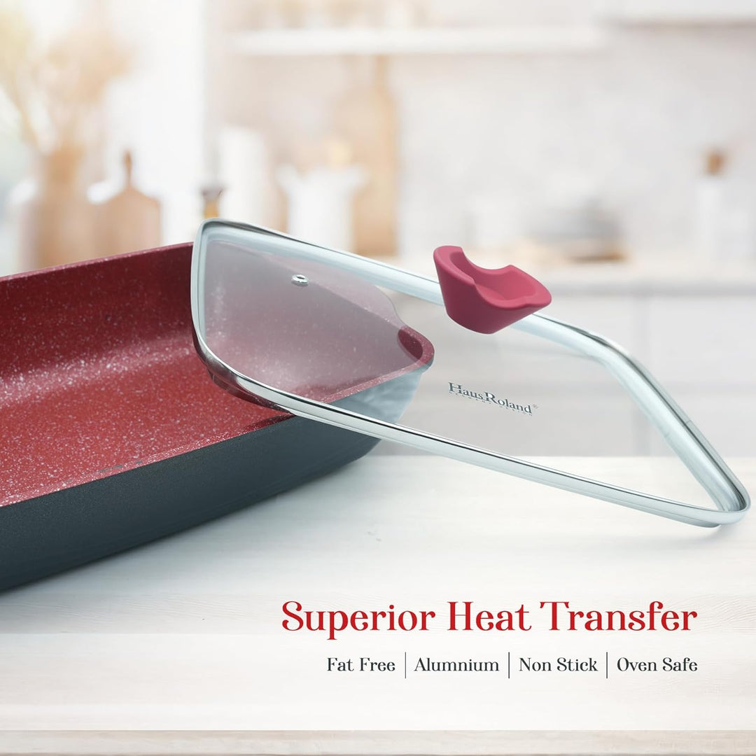 14Pcs Black Granite Nonstick Cookware Set with Lids Die-Cast Aluminum Induction & Oven Safe PFOA/PTFE-Free Kitchen Utensil Durable Scratch-safe Pots & Pans for Cooking (14PCS Set)