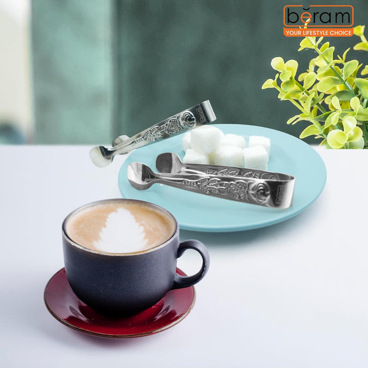 Beram Sugar Tong – Stainless Steel Mini Tongs for Sugar Cubes, Ice, Snacks & Tea Parties – Durable, Rust-Resistant Handle Design