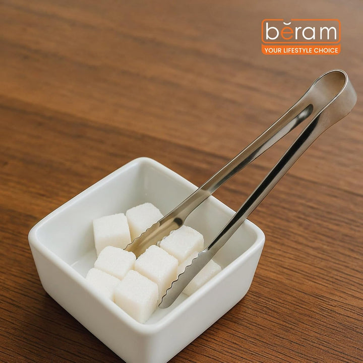 Beram Sugar Tong – Stainless Steel Mini Tongs for Sugar Cubes, Ice, Snacks & Tea Parties – Durable, Rust-Resistant Zig Zag 15