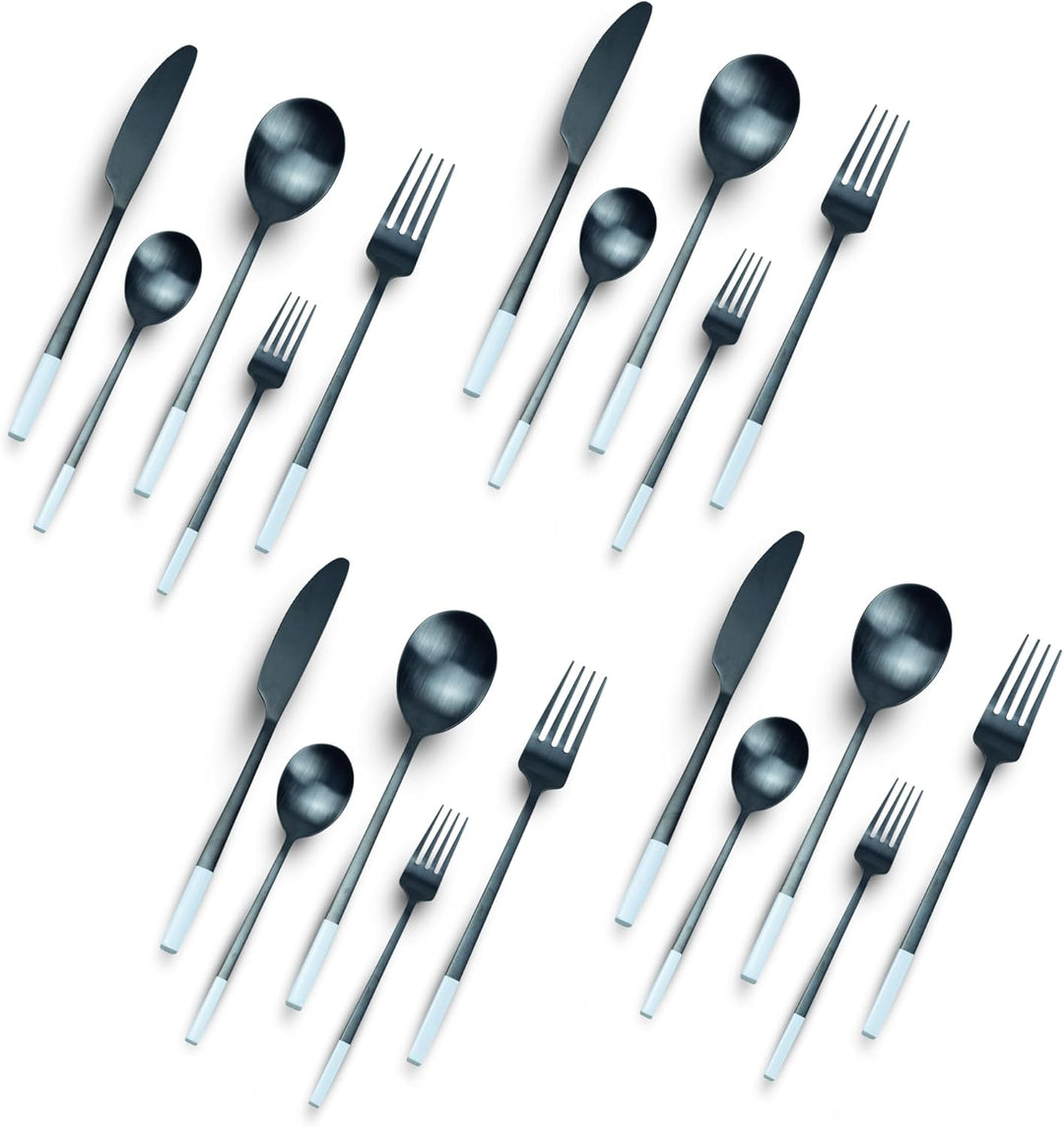 BERAM Symphony Stainless Steel Cutlery Set Harmonious Black and White Designs, Knives, Forks, Spoons, Kitchen Utensils Set, Tableware Set For Home, Restaurants, Hotels, and More