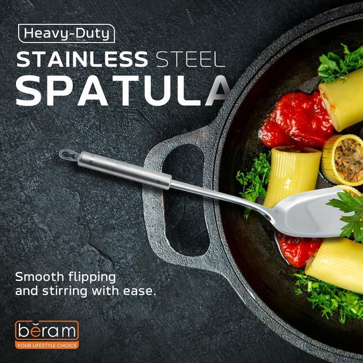 BERAM Stainless Steel Cooking Utensils Set 6 Pieces Four Leaf Design Handles Spatula Turner Rice Scoop Pasta Server Skimmer Soup Ladle Kitchen Tools for Daily Use