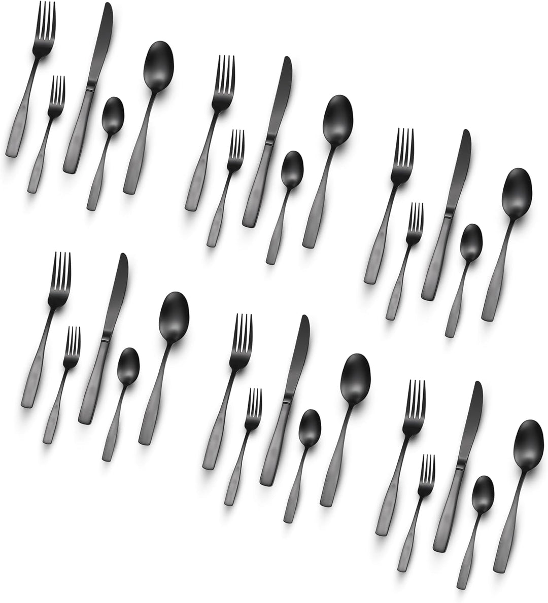 BERAM Midnight Meal Black Cutlery Set – Matte Finish Stainless Steel Flatware for Home, Restaurants & Hotels – Modern Kitchen Utensils