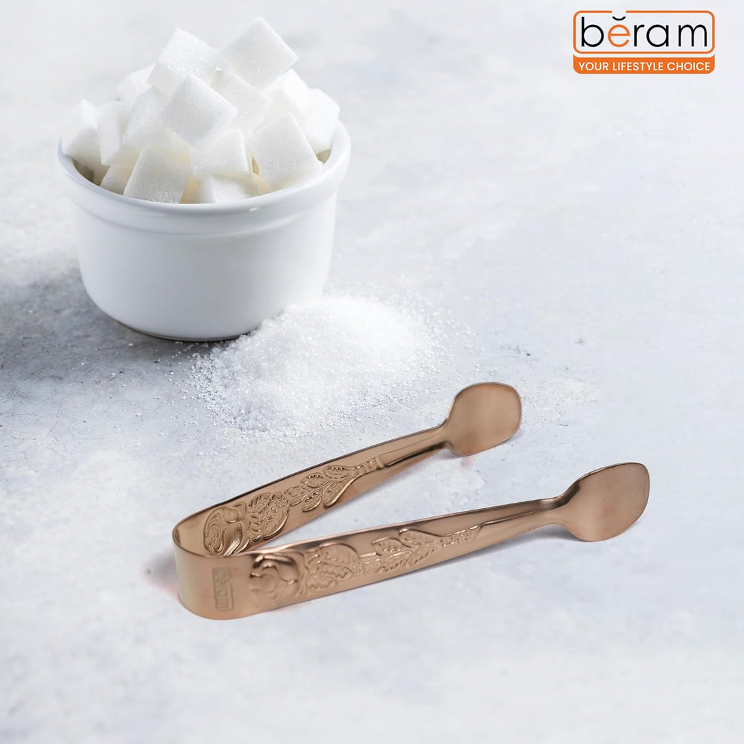 Beram Sugar Tong – Stainless Steel Mini Tongs for Sugar Cubes, Ice, Snacks & Tea Parties – Durable, Rust-Resistant Handle Design