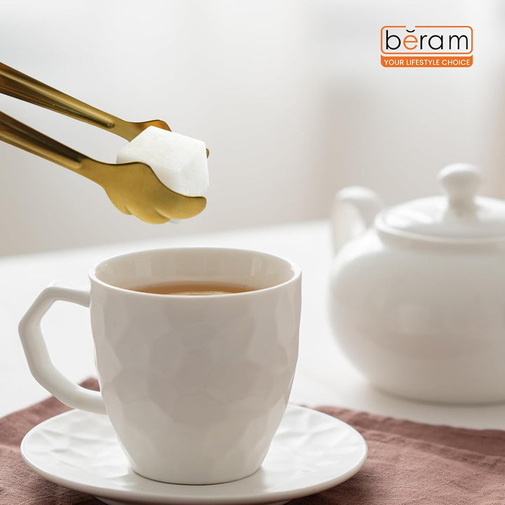 Beram Sugar Tong – Stainless Steel Mini Tongs for Sugar Cubes Ice Snacks & Tea Parties – Durable Rust-Resistant Leaf Design