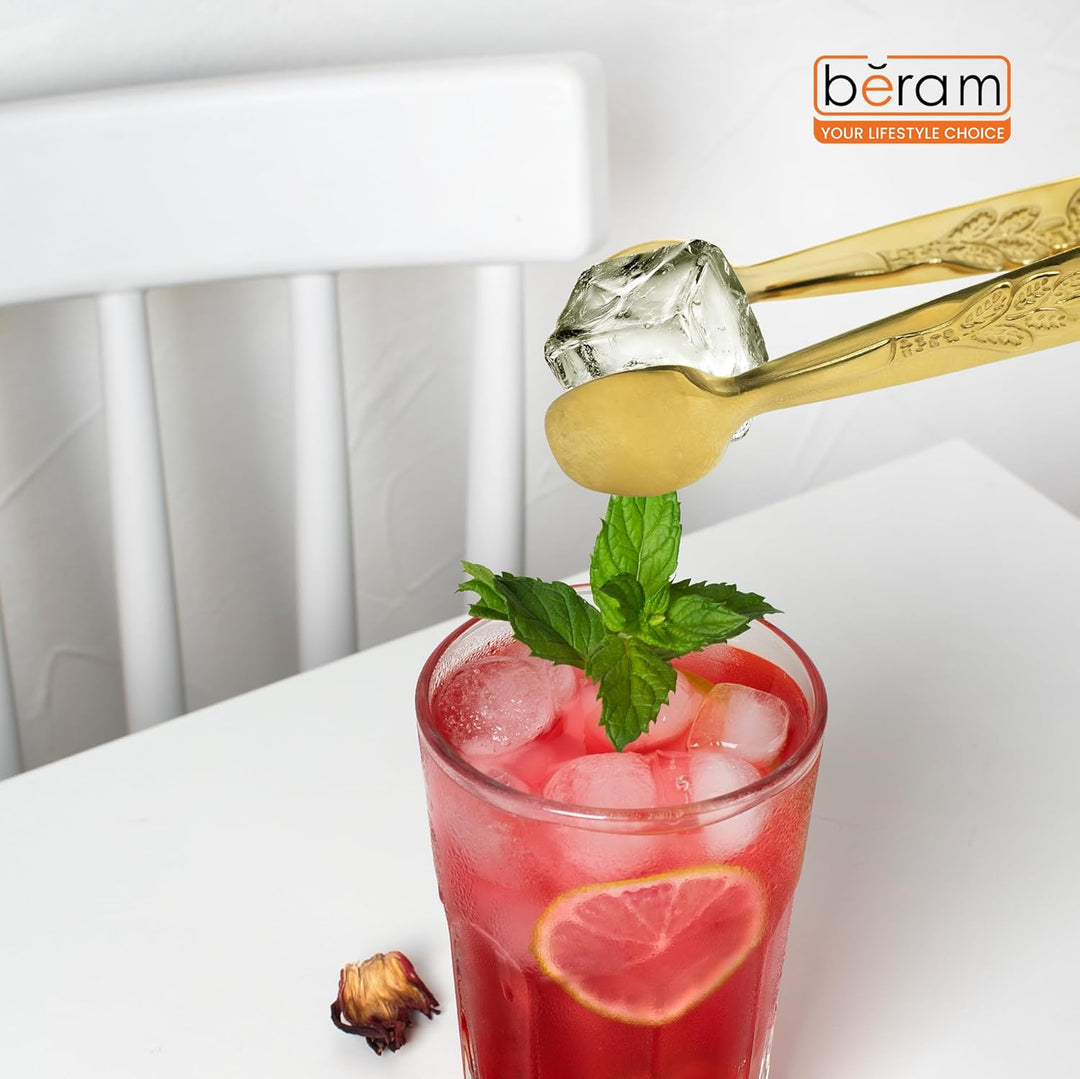 Beram Sugar Tong – Stainless Steel Mini Tongs for Sugar Cubes, Ice, Snacks & Tea Parties – Durable, Rust-Resistant Handle Design