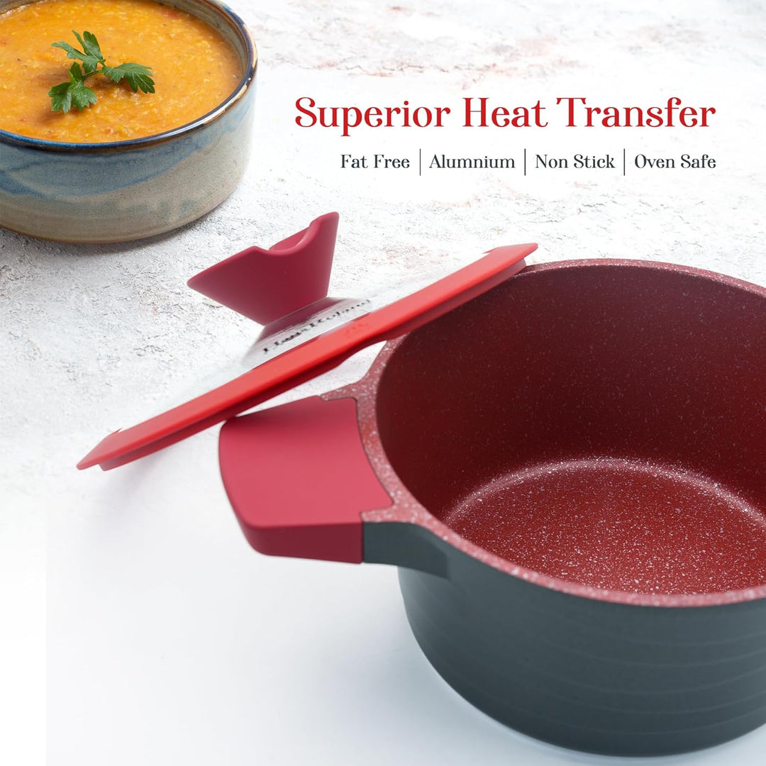 14Pcs Black Granite Nonstick Cookware Set with Lids Die-Cast Aluminum Induction & Oven Safe PFOA/PTFE-Free Kitchen Utensil Durable Scratch-safe Pots & Pans for Cooking (14PCS Set)