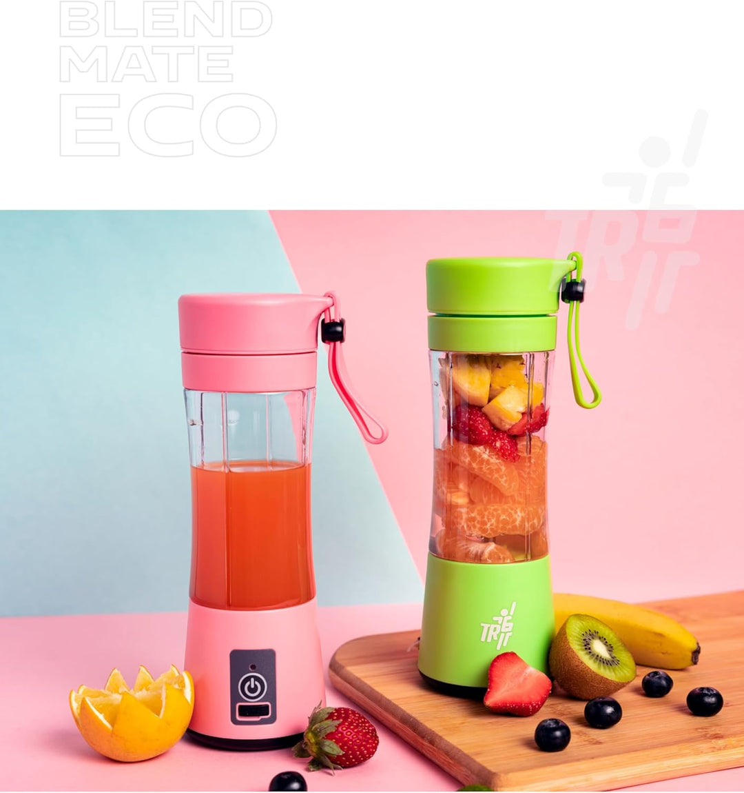 TR6 Blendmate Eco Portable Blender for Smoothies & Shakes – 380ML Rechargeable | Compact | Portable