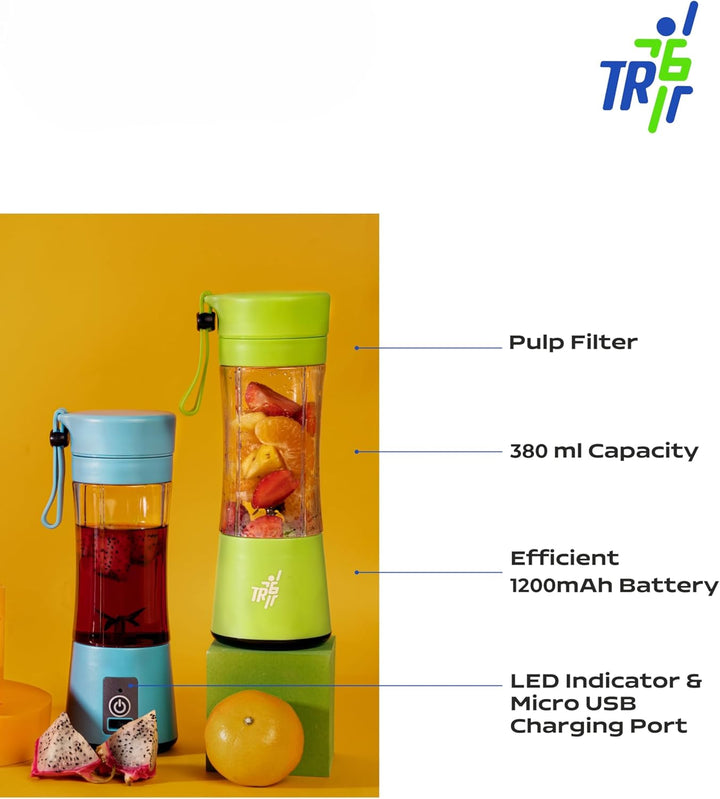 TR6 Blendmate Eco Portable Blender for Smoothies & Shakes – 380ML Rechargeable | Compact | Portable