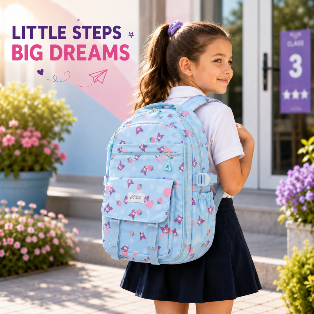Berry Pop School Bag, Lightweight Backpack with Multiple Compartments, Front Utility Pocket, Side Bottle Pockets & Adjustable Padded Shoulder Straps