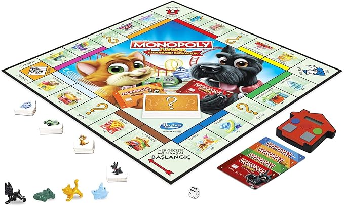 Hasbro Monopoly Electronic Banking Board Game with Cashless Digital Bank Cards and Electronic Banking Unit Fast Gameplay Strategy Property Trading Family Board Game for Kids and Adults Ages 8+