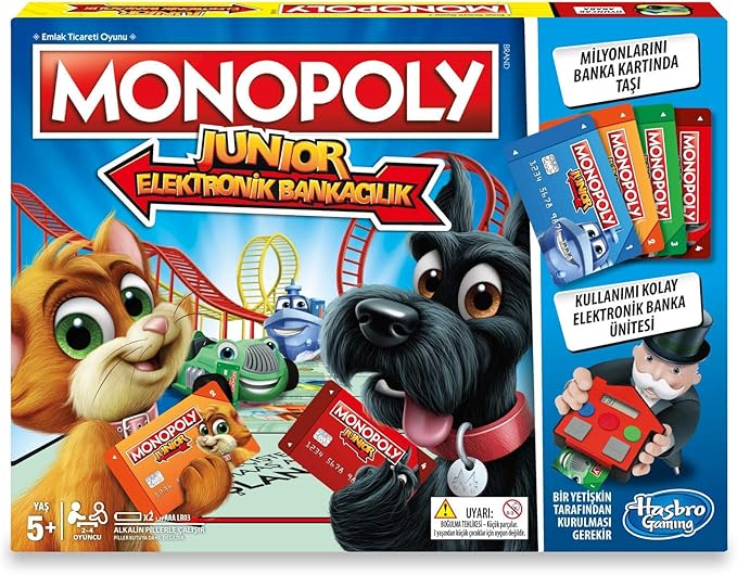 Hasbro Monopoly Electronic Banking Board Game with Cashless Digital Bank Cards and Electronic Banking Unit Fast Gameplay Strategy Property Trading Family Board Game for Kids and Adults Ages 8+