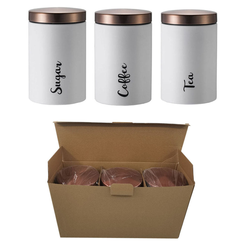 BERAM Tea Sugar Coffee Container Set Airtight Kitchen Storage Container with Lid Home and Kitchen Stylish Storage Container Jar for Sugar Tea and Coffee Home Improvement Essentials