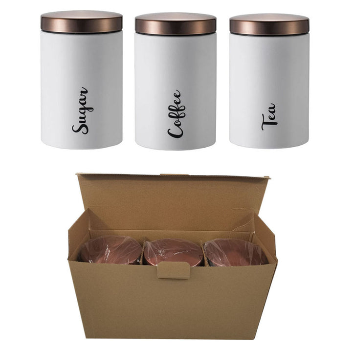 BERAM Tea Sugar Coffee Container Set Airtight Kitchen Storage Container with Lid Home and Kitchen Stylish Storage Container Jar for Sugar Tea and Coffee Home Improvement Essentials