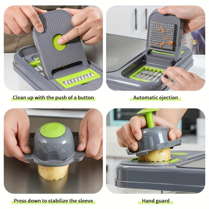 BERAM 12 in 1 Multifunctional Vegetable Cutter & Slicer Mandoline Vegetable Chopper Onion & Potato Cutter Salad Maker & Food Processor for Home Kitchen