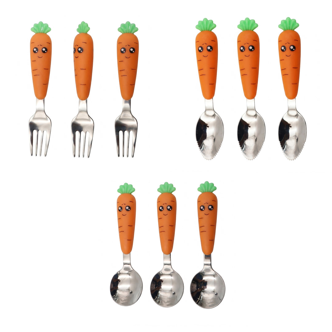 BERAM Rabbit Rapier Children’s Cutlery Set  Carrot Design Handles, Stainless Steel Flatware, 18/10 Grade Stainless Steel Kitchen Set, Compact Size Tableware Set for Toddlers
