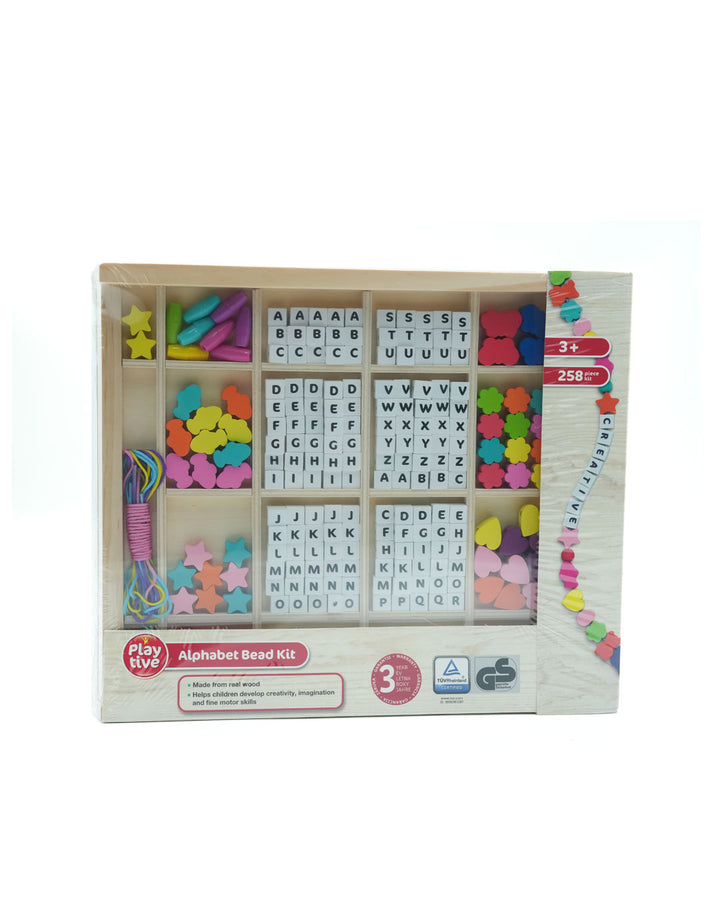 Playtive Alphabet bead kit , creative and educational toy for kids 3+, learning more about letters, colors, and shapes