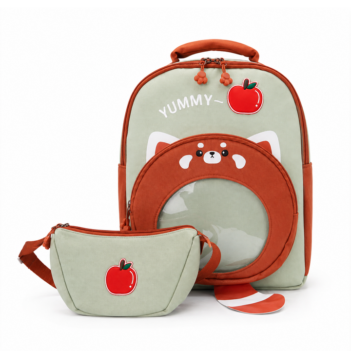 Bear Design School Backpack with Matching Side Bag, Lightweight Student Book Bag Set, Multi Pocket School Bag with Adjustable Shoulder Straps, Spacious School Backpack Daily School Use