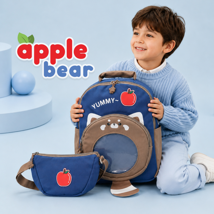 Bear Design School Backpack with Matching Side Bag, Lightweight Student Book Bag Set, Multi Pocket School Bag with Adjustable Shoulder Straps, Spacious School Backpack Daily School Use