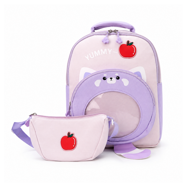 Bear Design School Backpack with Matching Side Bag, Lightweight Student Book Bag Set, Multi Pocket School Bag with Adjustable Shoulder Straps, Spacious School Backpack Daily School Use