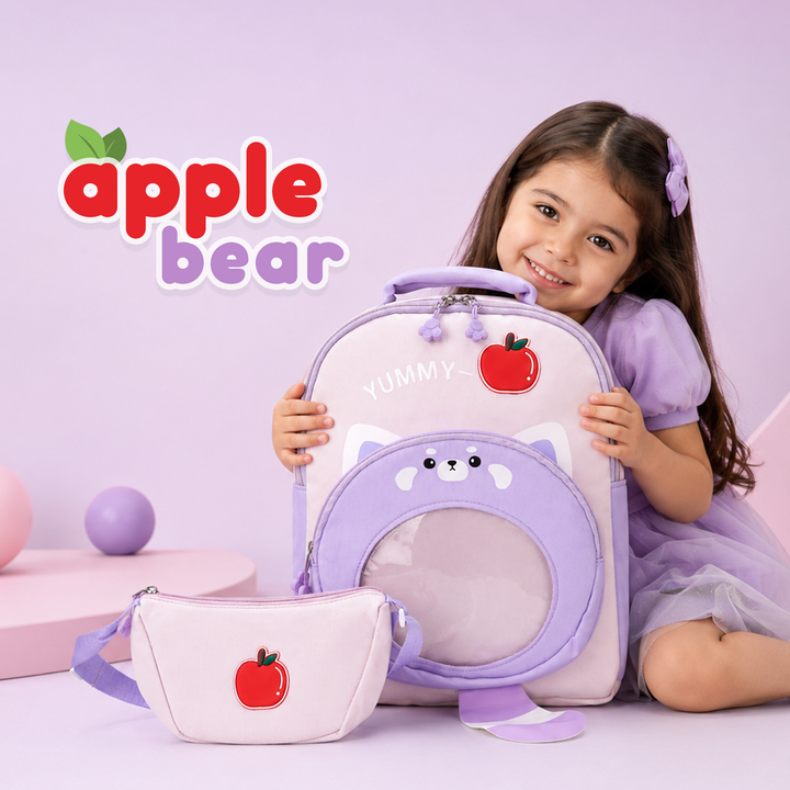 Bear Design School Backpack with Matching Side Bag, Lightweight Student Book Bag Set, Multi Pocket School Bag with Adjustable Shoulder Straps, Spacious School Backpack Daily School Use