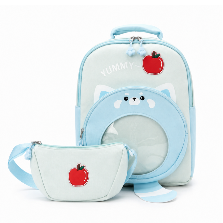 Bear Design School Backpack with Matching Side Bag, Lightweight Student Book Bag Set, Multi Pocket School Bag with Adjustable Shoulder Straps, Spacious School Backpack Daily School Use