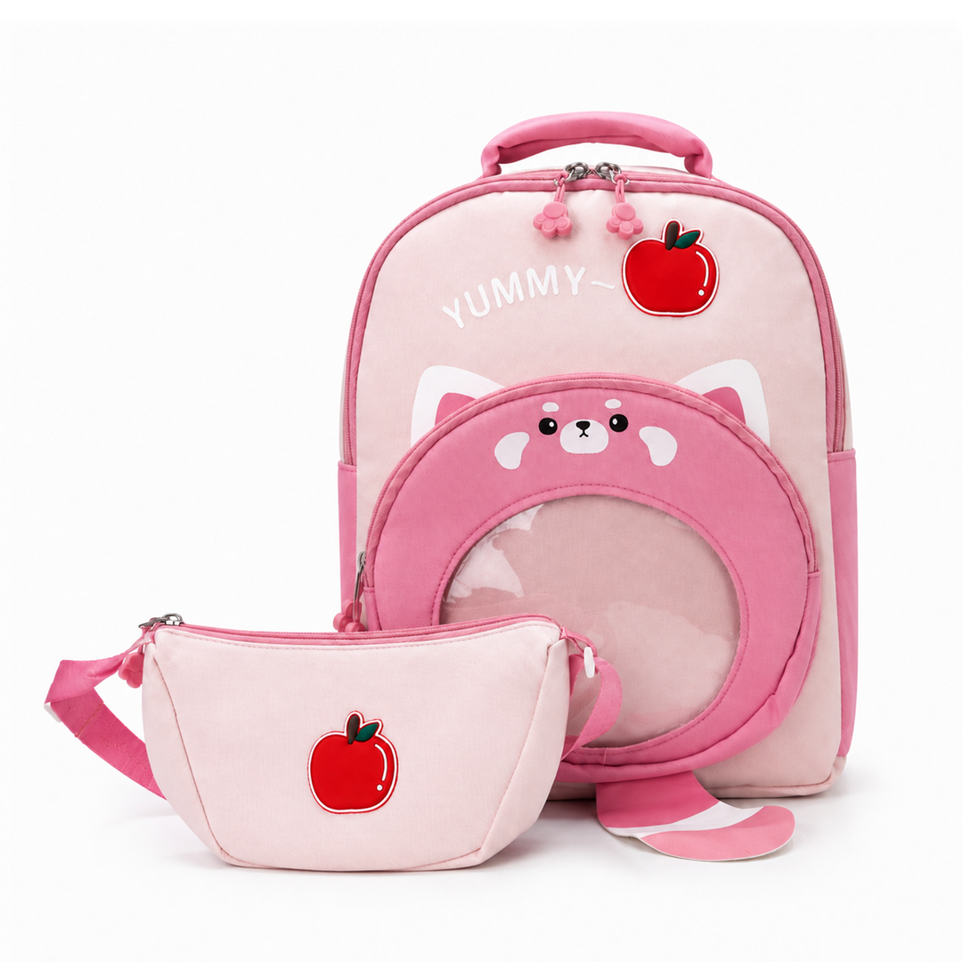 Bear Design School Backpack with Matching Side Bag, Lightweight Student Book Bag Set, Multi Pocket School Bag with Adjustable Shoulder Straps, Spacious School Backpack Daily School Use