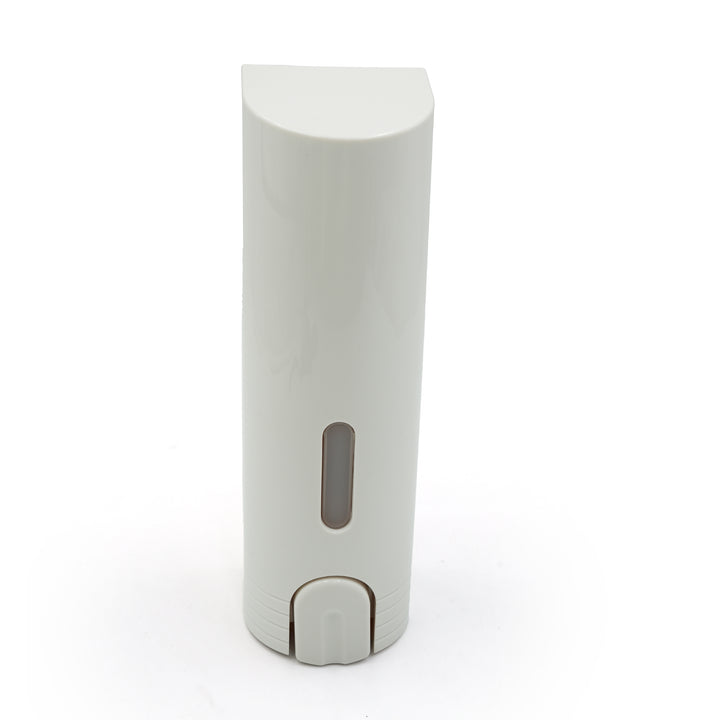 BERAM 400 ml Wall‑Mounted Manual Soap Dispenser, Push Type soap Dispenser for Bathroom, Kitchen & Hotel, Chrome ABS Liquid Hand Soap, Shampoo, Sanitizer Holder, Refillable Single Chamber-White