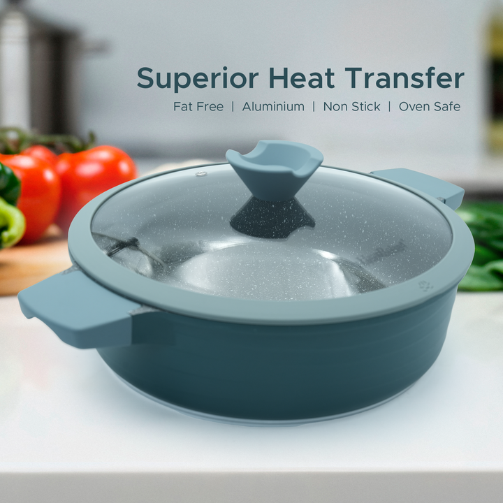 Haus Roland 14Pcs Green Granite Nonstick Cookware Set with Lids Die-Cast Aluminum Induction & Oven Safe PFOA/PTFE-Free Kitchen Utensil Durable Scratch-safe Pots & Pans for Cooking