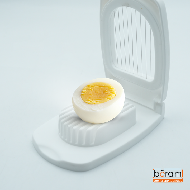 Beram Stainless Steel Wire Egg Slicer for Hard Boiled Eggs Mozzarella Potatoes Mushrooms & Soft Fruits Dishwasher Safe Durable Plastic Body Kitchen Tool for Even Slices & Salad Garnishes